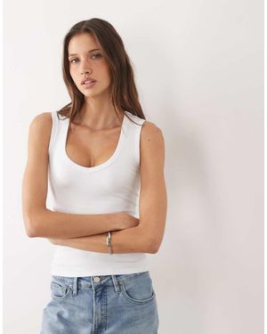 Cotton On Cross Over V Neck Tank - White