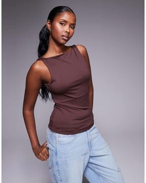 River Island Asymmetric Neck Detail Top - Red