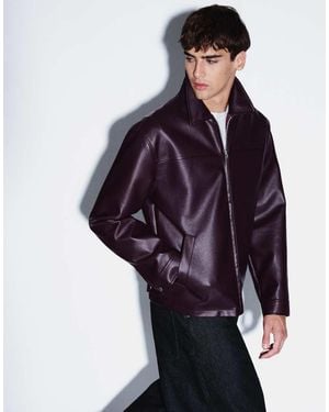 ASOS Faux Leather Harrington Jacket - Black