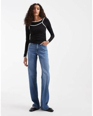 ONLY High-waist-jeans mit weitem bein - Blau