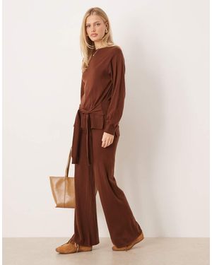 Mango Kendrik Knitted Trouser Co-ord - Brown