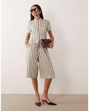 ASOS Satin Mandarin Style Top - Brown