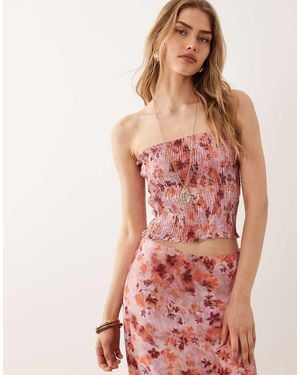 Mango Teen Shirred Off Shoulder Top Co-ord
