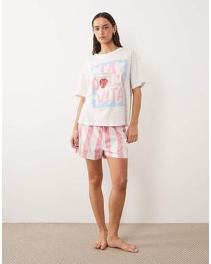 ASOS Oversized Tee & Short Set - Pink