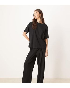 ASOS Asos Design Tall Mix & Match Cotton Pyjama Trouser - Black