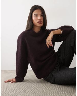 Gina Tricot Crew Neck Knitted Sweater With Alpaca & Wool - Black