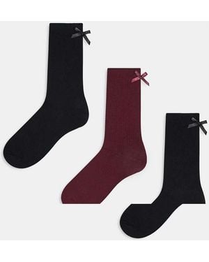 JJXX 3 Pack Bow Socks - Black