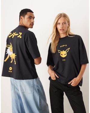 ASOS Pokemon Unisex Boxy Oversized T-shirt With Jolteon Print - Blue