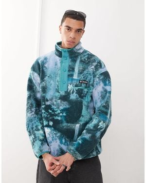 Columbia – helvetia ii – gemustertes fleece-sweatshirt - Blau