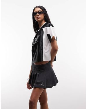 Nike Minigonna A Pieghe Nera - Bianco