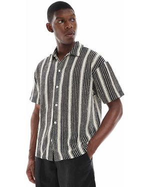 Jack & Jones Crochet Stripe Shirt - Grey
