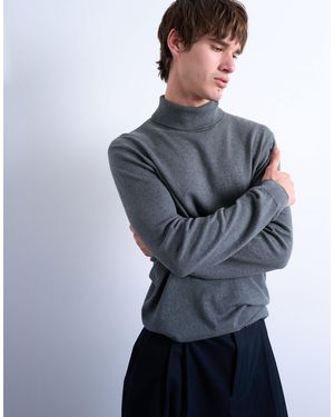 TOPMAN – essential – strick-rollkragenpullover - Blau