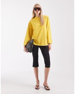 ASOS Camiseta Skater Oversize De Manga Larga Amarilla - Amarillo