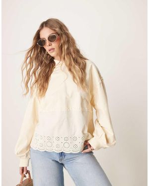ASOS Oversized Hoodie With Embroidery Detail - White