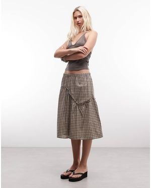 Daisy Street Falda Midi Con Detalle De Volantes - Neutro