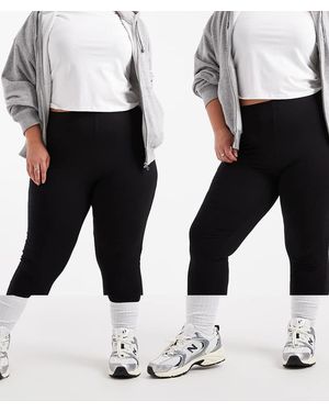 ASOS Pack De 2 Leggings Negros De Asos Design Curve
