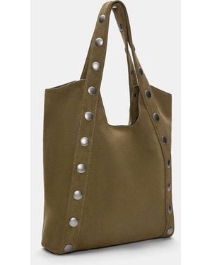 Pull&Bear Studded Shopper Bag - Green
