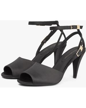Tommy Hilfiger Satin Double Buckle High Heels - Black