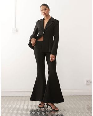 Monki exaggerated Flare Trouser Suit Co-ord - Black