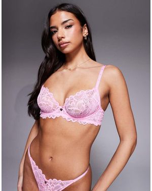 Boux Avenue Heidi Lace Plunge Bra - Pink