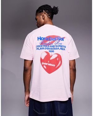 ASOS T-shirt décontracté à imprimé cerises - Gris