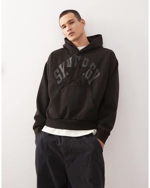 Weekday – lockerer oversize-kapuzenpullover - Schwarz