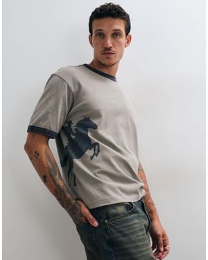 ASOS Boxy Relaxed Ringer T-Shirt - Grey