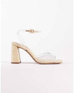 ASOS Honour Barely There Block Mid Heel Sandals - White