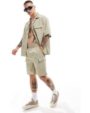 Sixth June Co-ord Textured Cargo Shorts - Metallic