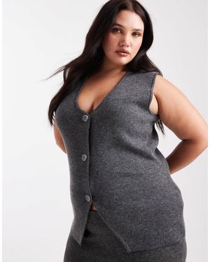 Vero Moda Soft Knitted Waistcoat Co-ord - Gray