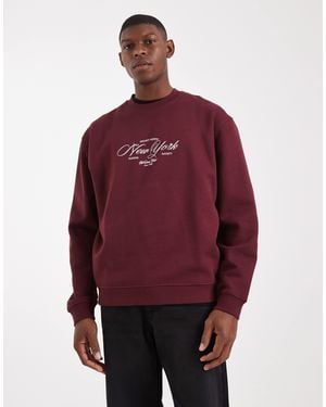 ASOS Sweatshirt With Text Print - Red