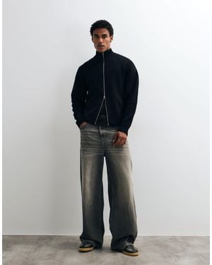 Only & Sons Strickjacke mit stehkragen und reißverschluss - Blau