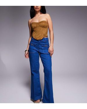 River Island Relaxed Flare Jean - Blue