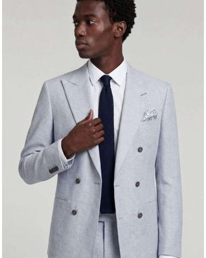 Harry Brown Giacomo Slim Fit Double Breasted Suit Jacket - Blue