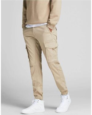 Jack & Jones Paul Jersey Tapered Cargo Pant - Natural