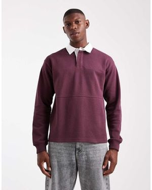 New Look Rugby Polo Sweatshirt - Purple
