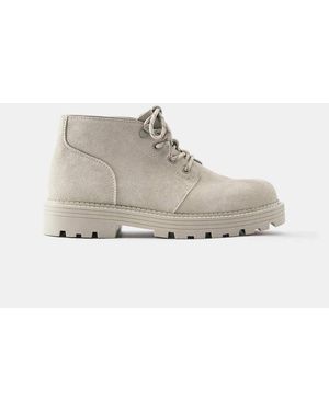 Pull&Bear Stivali Stringati - Bianco