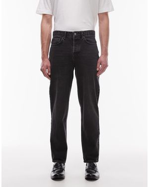 TOPMAN Vaqueros Gris Lavado De Corte Tapered De