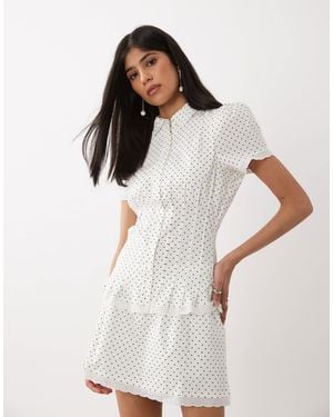 WeWoreWhat Cinched Button Up Top - White