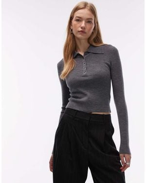 & Other Stories Knitted Polo Jumper - Blue