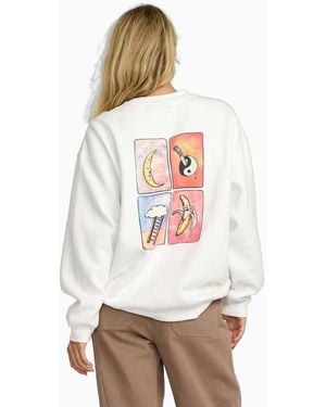 RVCA Spanky Loteria Oversized Sweatshirt - White