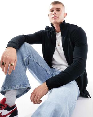 SELECTED Zip Up Knitted Jumper - Blue