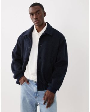 ASOS Wool Look Bomber Jacket - Blue
