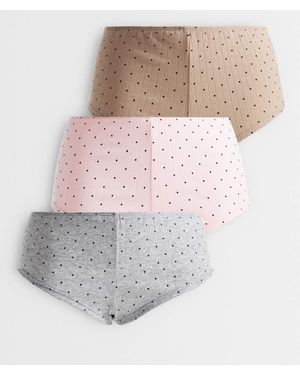 ASOS 3 Pack Polka Dot Pointelle Boy Short - Grey
