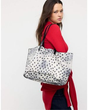 Stradivarius Reversible Zebra Print Shopper Bag - Red