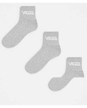 Vans Pack De 3 Pares De Calcetines Deportivos Grises Clásicos De - Blanco
