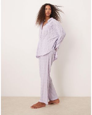 Free People Textured Pyjama Trouser Co-ord - Pink