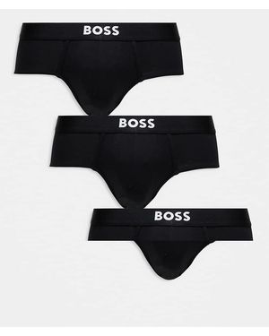 BOSS Pack De 3 Braguitas Hipster Negras Con Logo Delantero Distintivo De - Negro