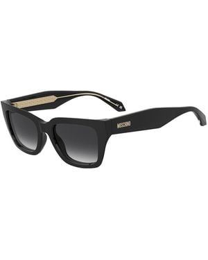 Moschino Moschino Sun Rectangular Sunglasses With Shaded Gradient Lenses - Black