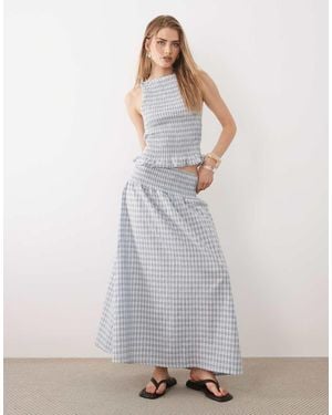 ASOS Shirred Waist Maxi Skirt - Grey